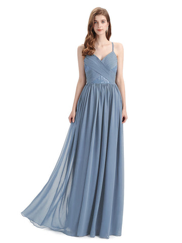 Sasha Spaghetti Straps Chiffon Dress