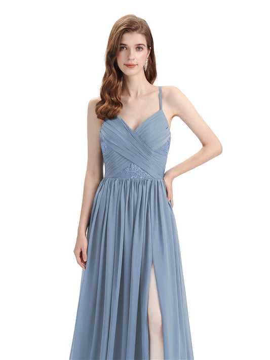 Spaghetti Straps Chiffon Dress