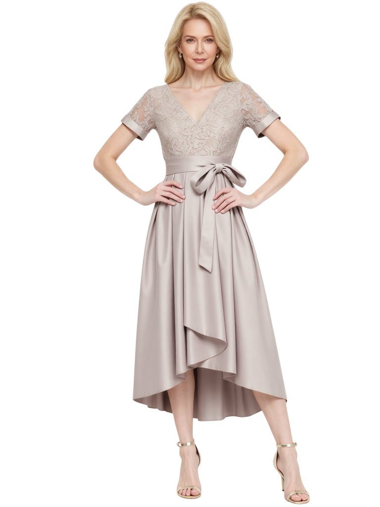 Gamble Tea-Length A-Line Satin Dress