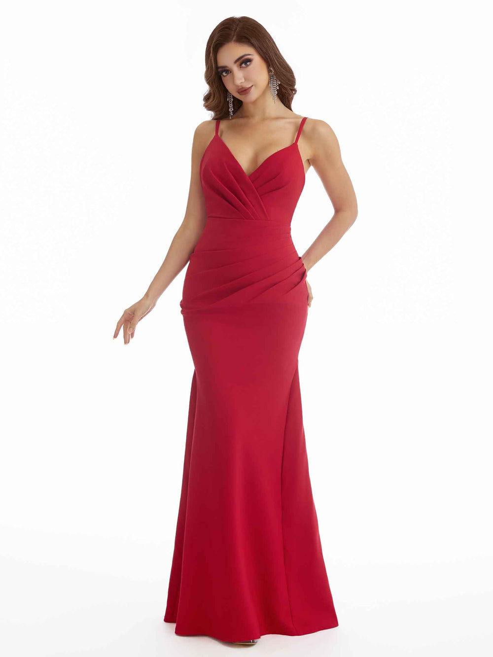 Drili Spaghetti Straps Crepe Dress