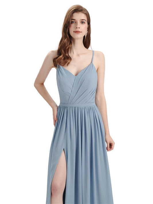 Spaghetti Straps Chiffon Dress