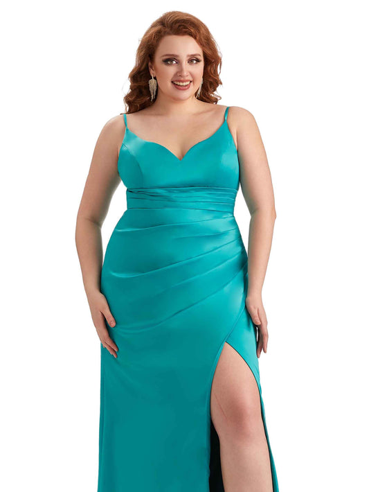 Plus Size Mermaid Satin Guest Dress