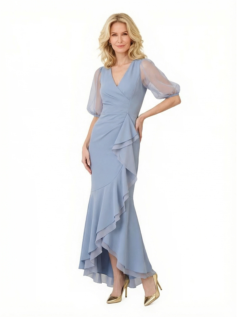 Lirayne Plus Size Ruffle Chiffon Dress