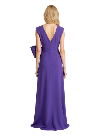 Boho V-Neck Side Slit Crepe Dress