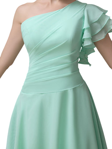 Ruffle Sleeves Chiffon Dress