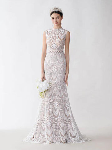 Marie Open Back Lace Wedding Dresses