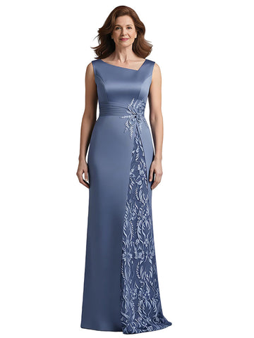 Qvivan Asymmetrical Sleeveless Satin Dress