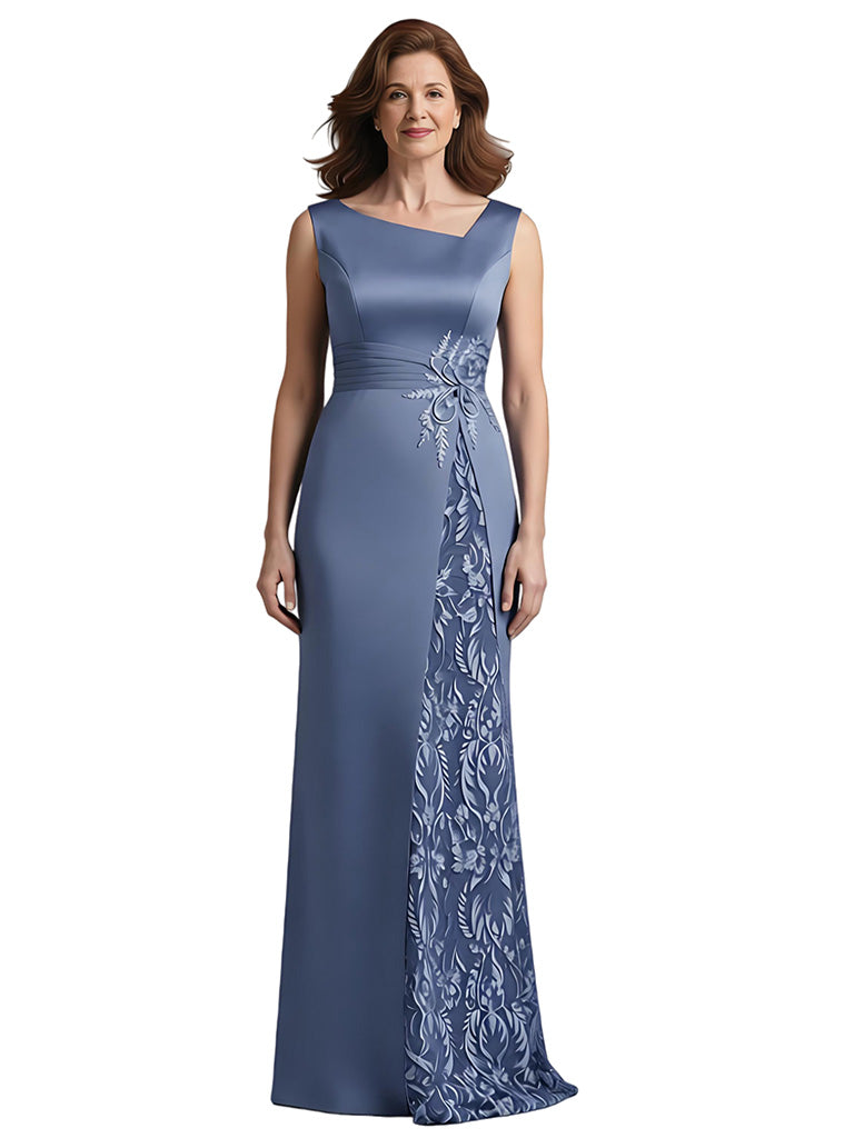 Qvivan Asymmetrical Sleeveless Satin Dress