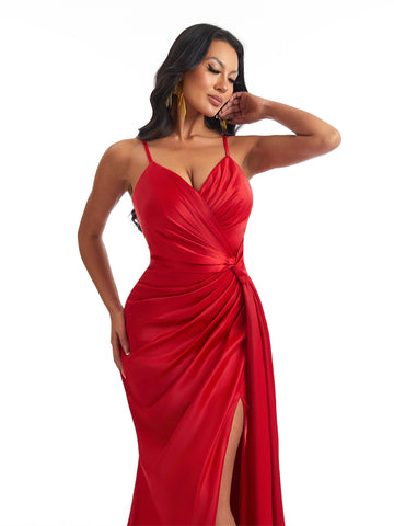 Spaghetti Straps Satin Dress