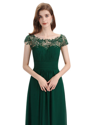 Short Sleeve Chiffon Dress-Cocktail