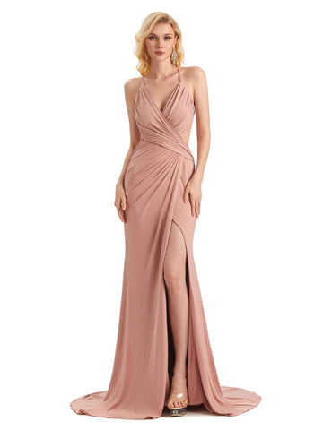 Alvera Side Slit Jersey Dress