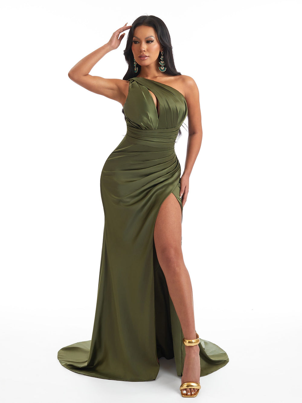 Lunirra Ruched Satin Dress
