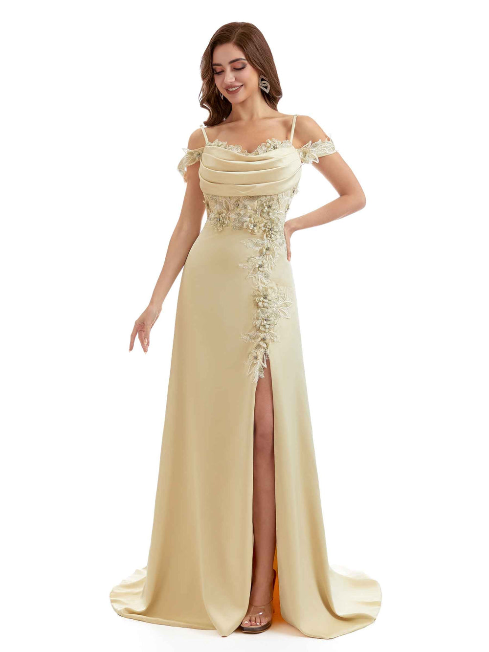 Karenna Cold Shoulder Satin Dress