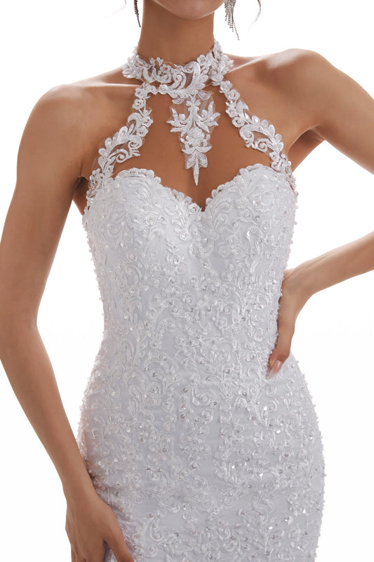 Dorothy Halter Lace Wedding Dresses
