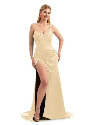 Jenna Spring One-Shoulder Satin Dress