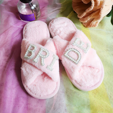 CN384 Cross Band Fuzzy Slippers