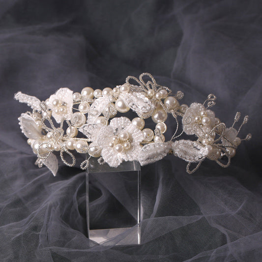 Pearl Flower Hairband Veil