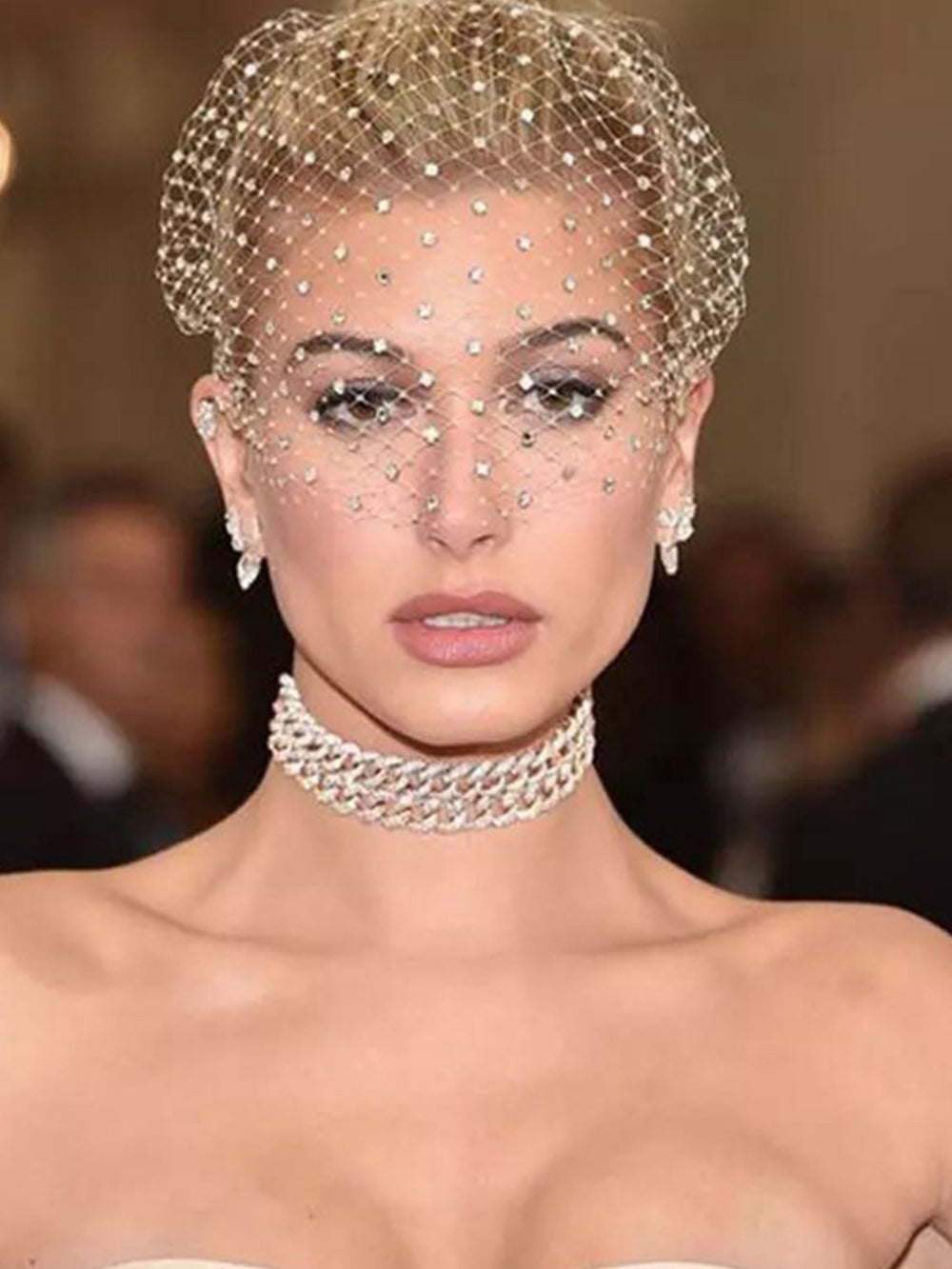 VA06 Diamond Hair Band Bridal Veil