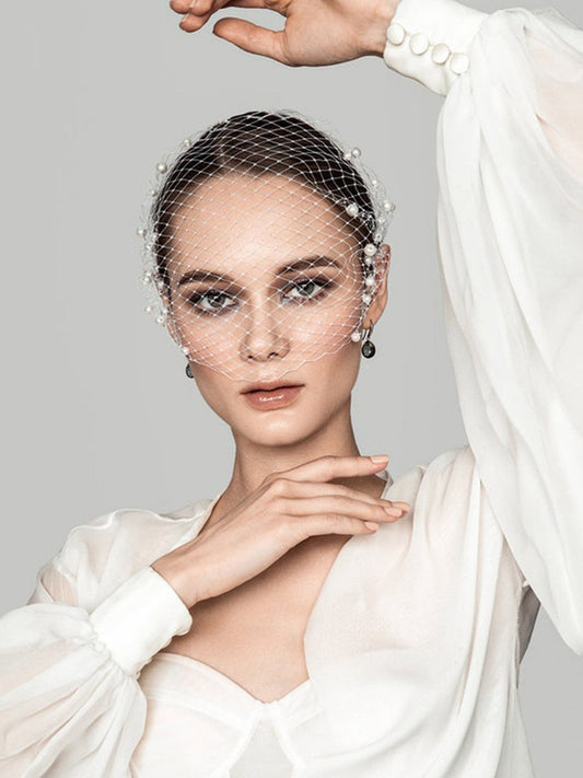 Pearl Hair Comb Veil