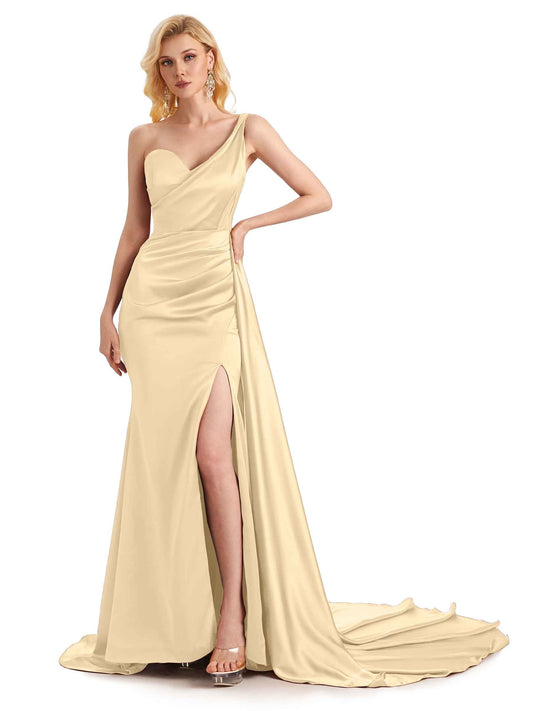 Genesis Spring Side Slit Satin Dress