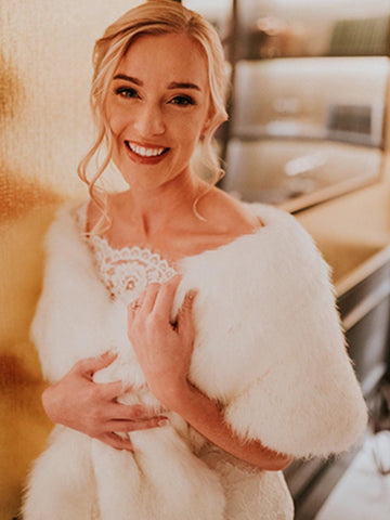 LFF Faux Fur Wrap Cape Shawl