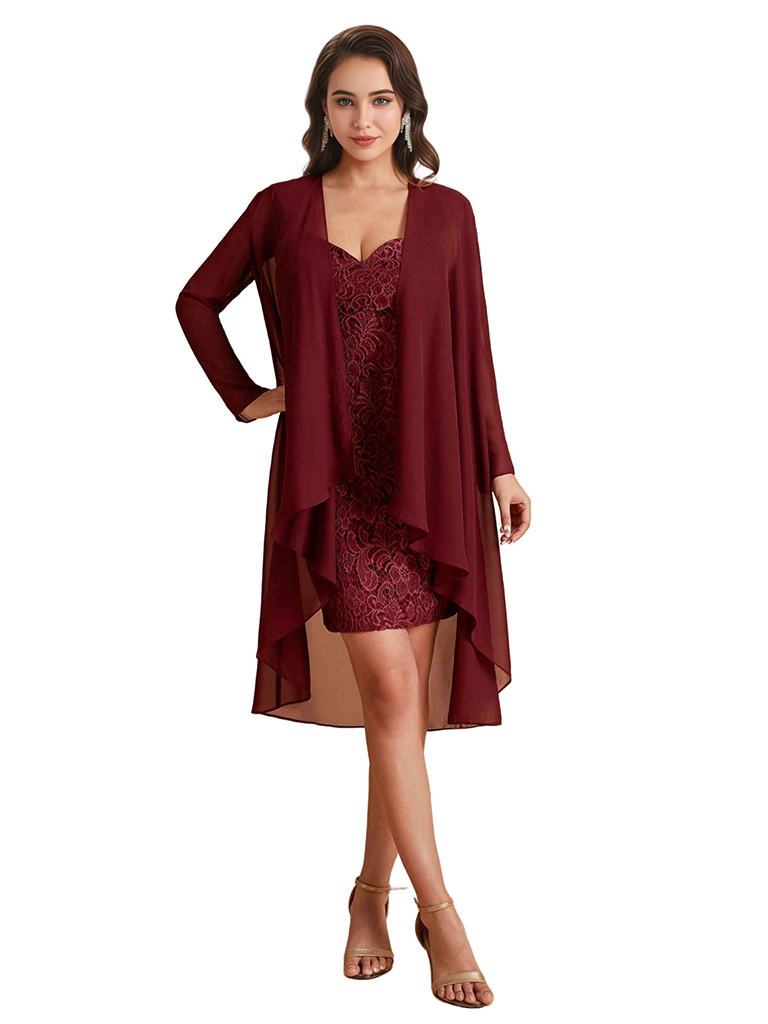 Hosea Knee Length Sheath Lace Dress