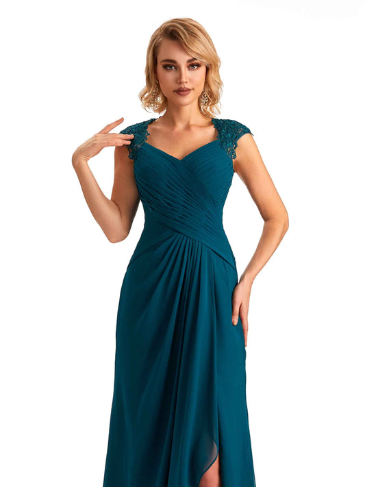 Side Slit Chiffon Dress-Pearl Pink