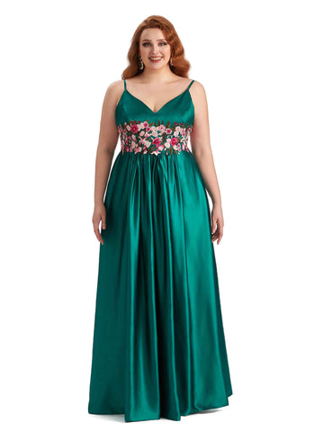Briar Plus Size Spaghetti Straps Satin Dress