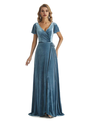 Janey V-neck Velvet Dress