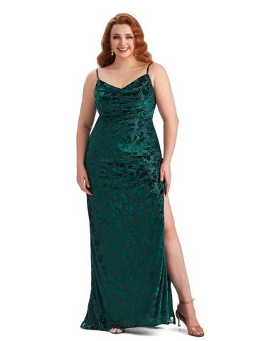 Casrial Plus Size Floral Velvet Dress