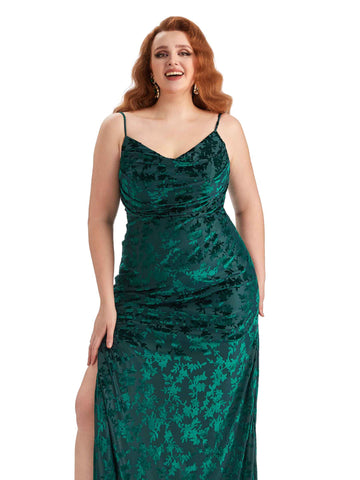 Plus Size Floral Velvet Dress-Taupe
