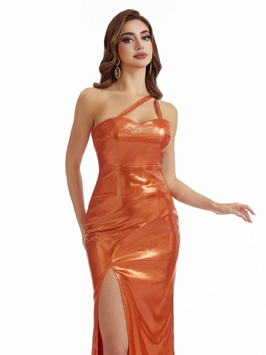 Metallic Stretch Shiny Dress-Olive Green