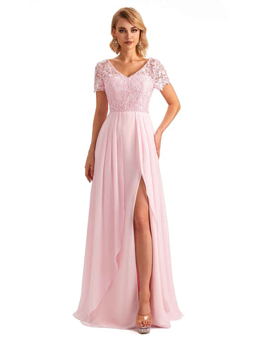 Chiry Side Slit Chiffon Dress