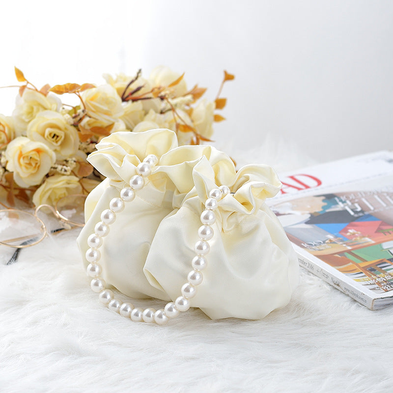 Cute Pearl Satin Handbag