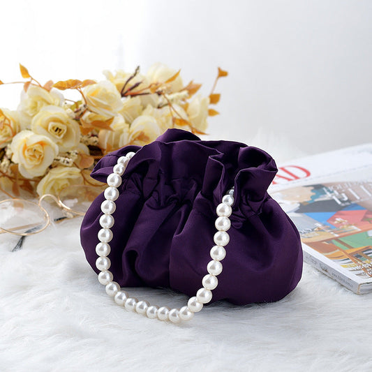 Cute Pearl Satin Handbag