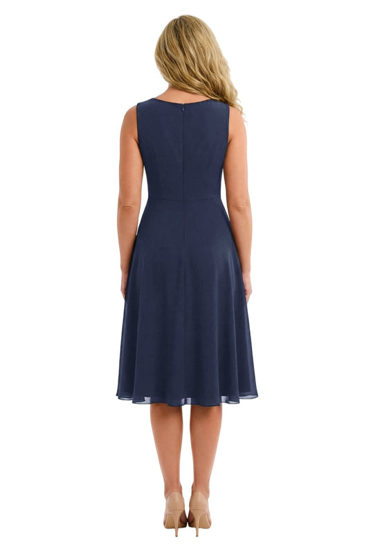 Knee-Length Jewel Chiffon Dress