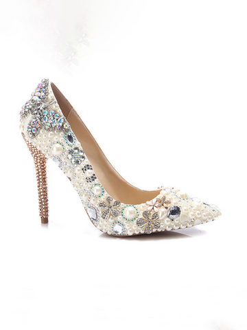 Pearl Toe High Heel Shoes