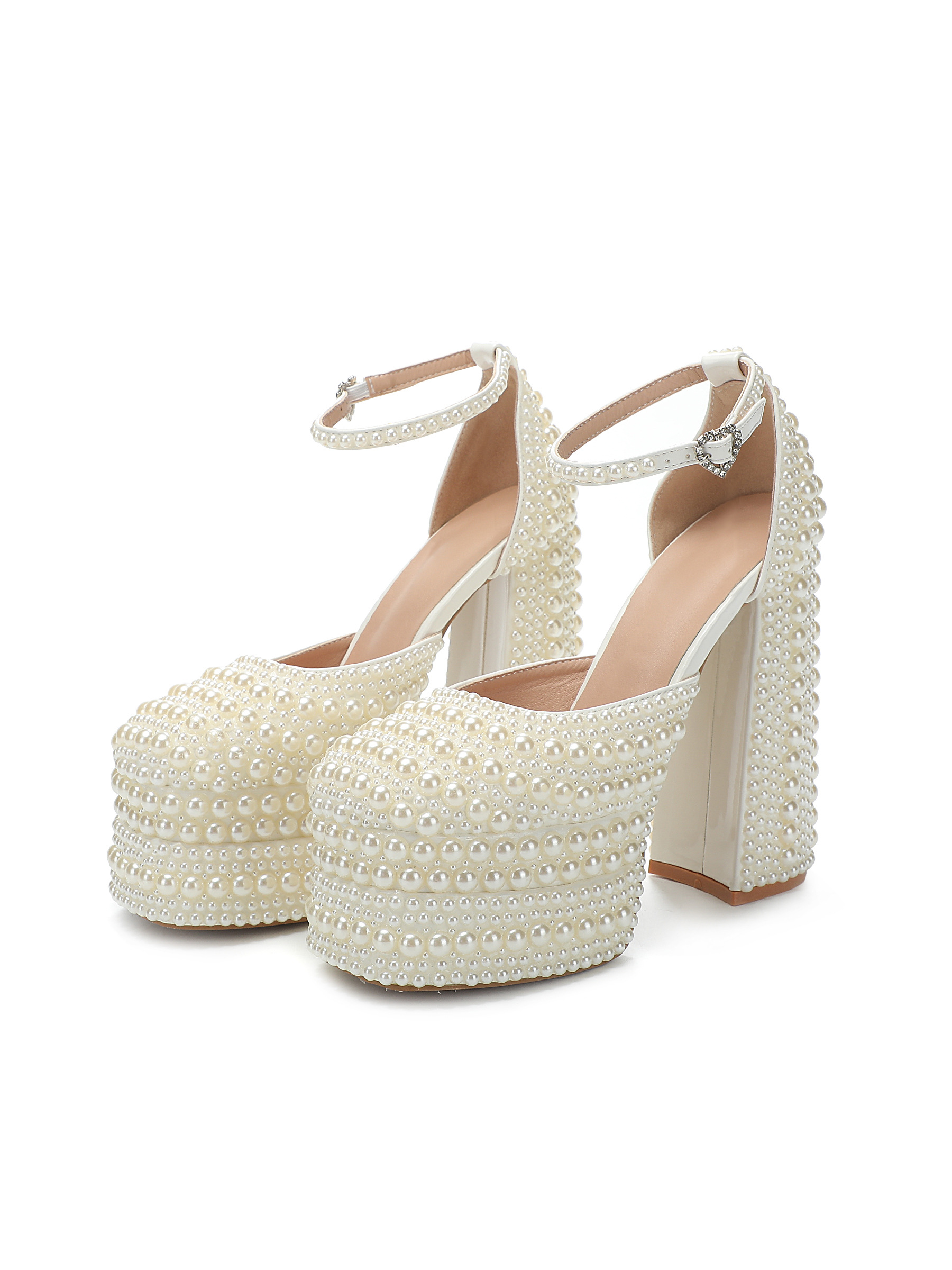 WPP Chunky Pearl Platform Heels