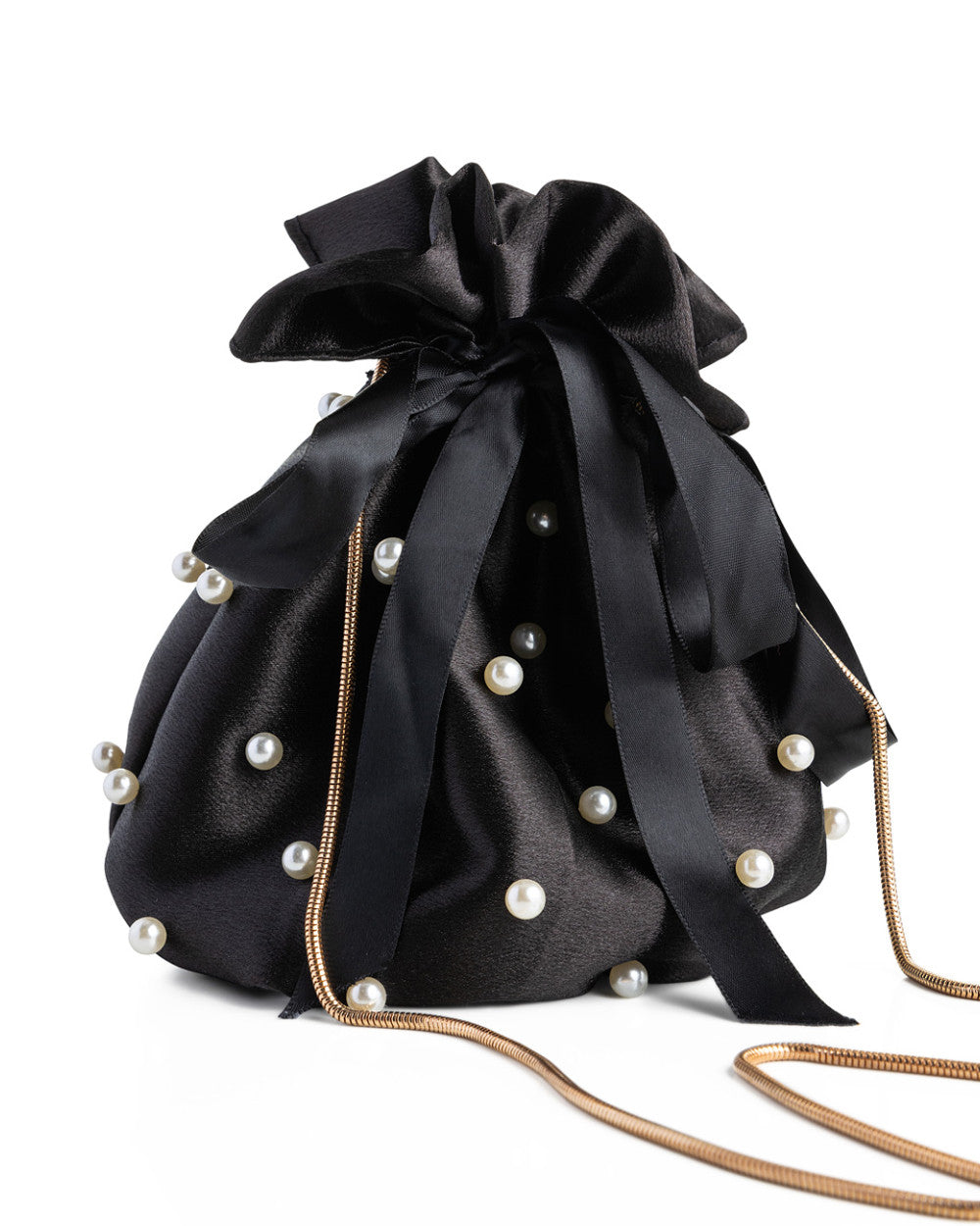 Chain Pearl Shoulder Bucket Bag