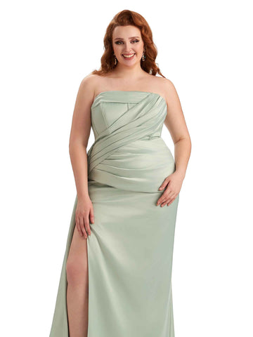 Plus Size Formal Satin Dress