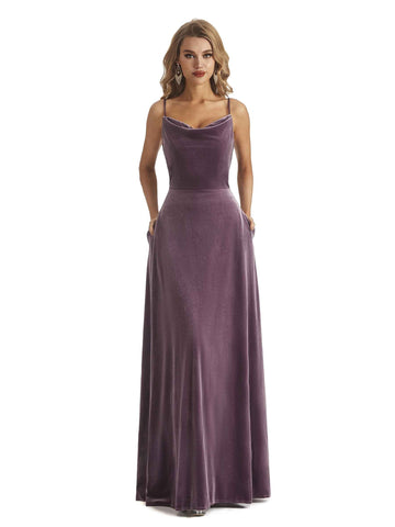 Acriao Spaghetti Straps Velvet Dress