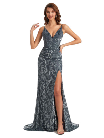 Helinski Side Slit Floral Velvet Dress