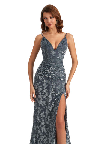 V-Neck Floral Velvet Dress-White