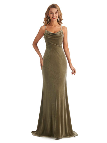 Ursula Black Tie Spaghetti Straps Velvet Dress