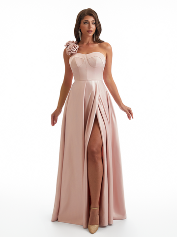 Saffron A-Line Satin Dress