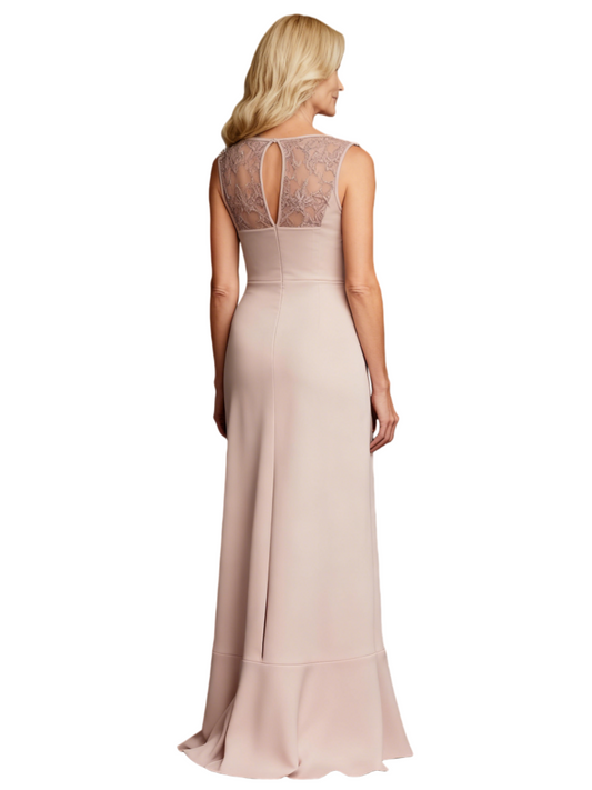 Side Slit Mermaid Crepe Dress