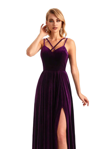 Side Slit Velvet Dress