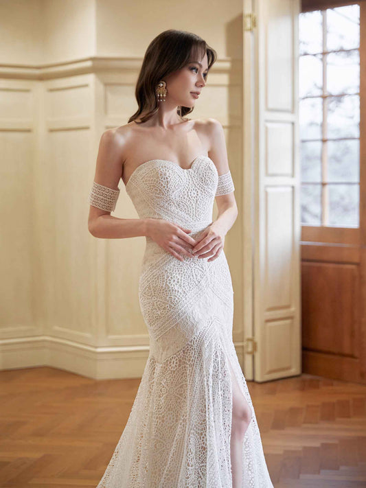 Corina Middle Slit Lace Wedding Dresses