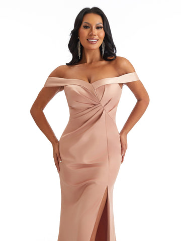 Off The Shoulder Mermaid Satin Dress