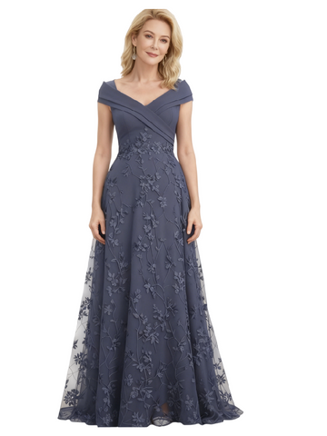 Horsley Plus Size Cap Sleeves Chiffon Dress